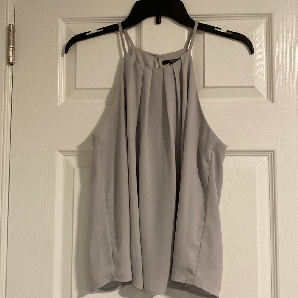 Grey Halter Blouse